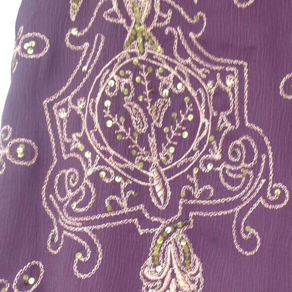 Vintage Y2K  skirt w/ slit metallic & sequin accent size 2P - Picture 4 of 14